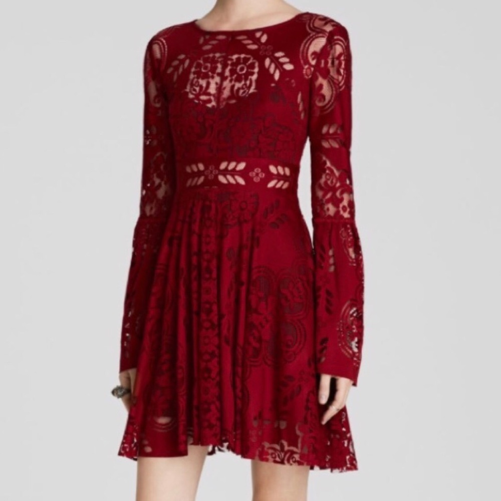 Free People lace lovers folk song dress